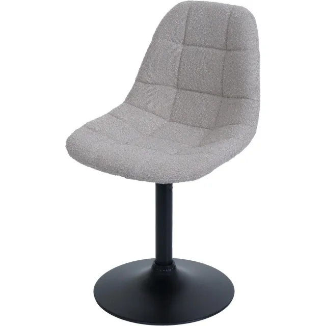 MCW Eetkamerstoel MCW-A60, keukenstoel, draaistoel, staal, MVG-stof/textiel bouclé (450 g/m²) ~ taupe