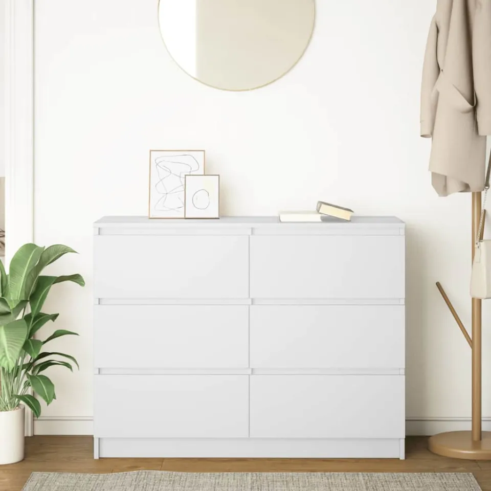vidaXL Dressoir 100x35x76 cm spaanplaat wit, foto 3