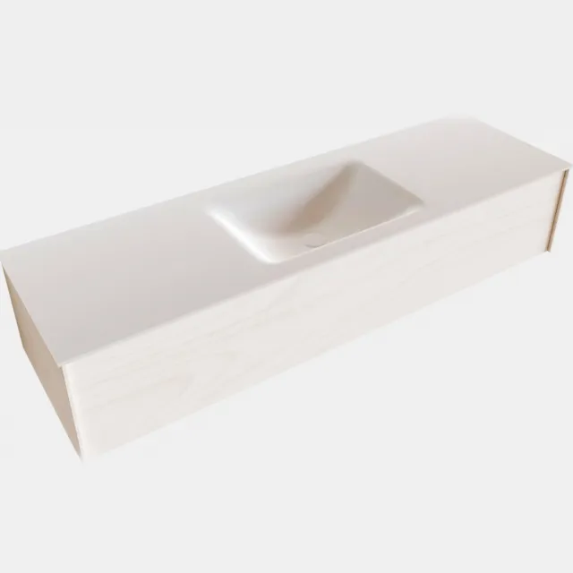Boss & Wessing Badkamermeubel BWS Madrid Wit 150x45x30 cm Mat Witte Solid Surface Wastafel (1 kraangat)