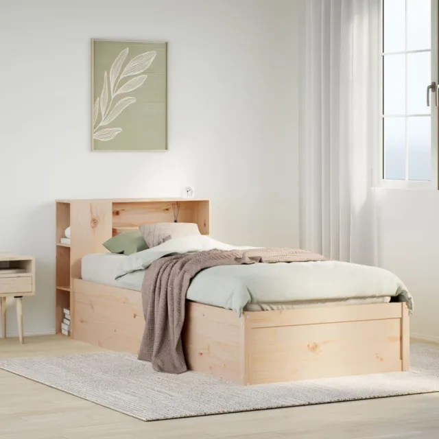vidaXL Bedframe zonder matras massief grenenhout 75x190 cm Bruin