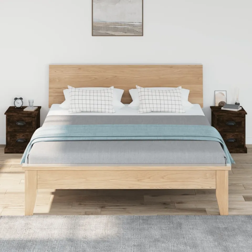 vidaXL Nachtkastjes 2 st 39x39x47,5 cm bewerkt hout gerookt eikenkleur, foto 3