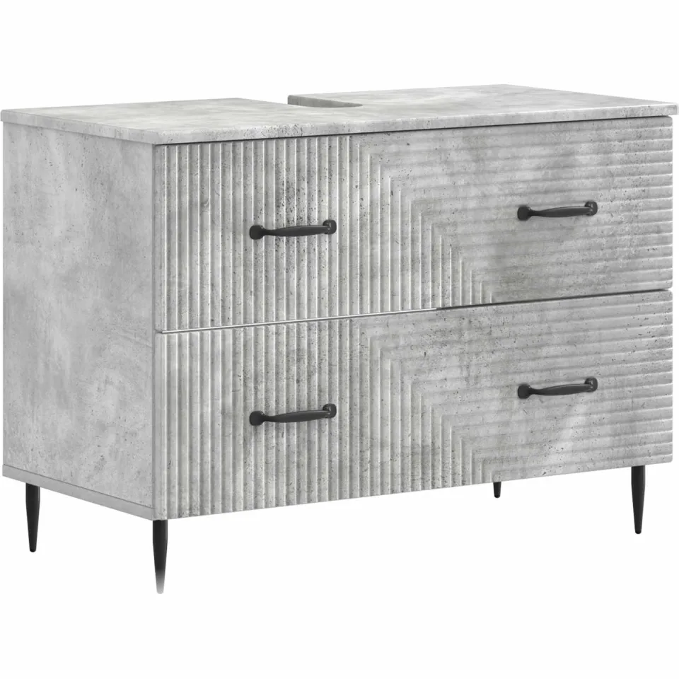 vidaXL Badkamer wastafelkast HAARLEM Betongrijs 82 x 41 x 58,5 cm grijs, foto 3