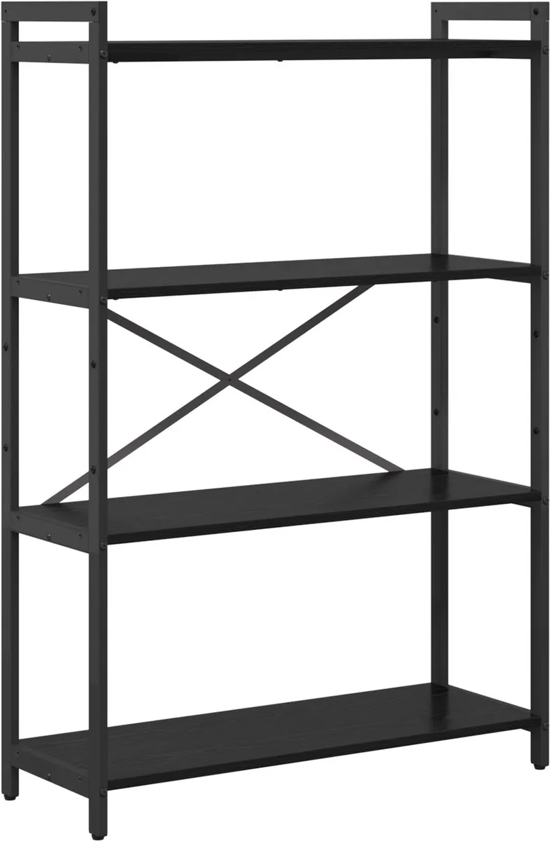 vidaXL Boekenkast 80 x 30 x 120 cm Bewerkt hout Zwart Eiken, foto 3