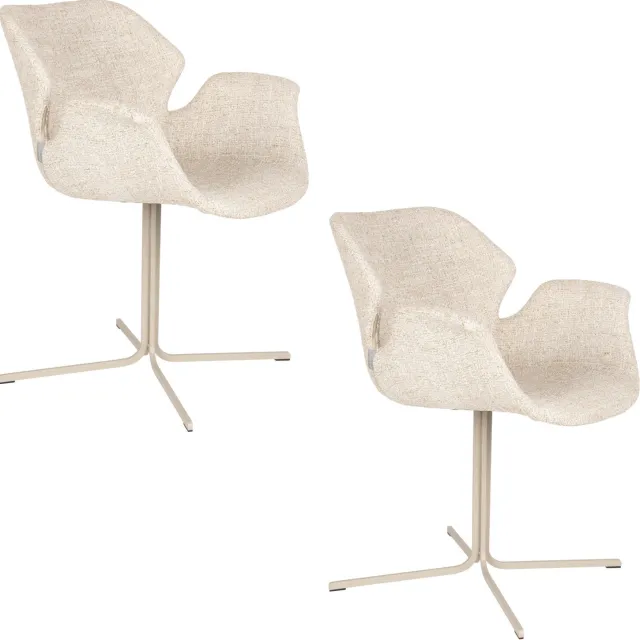 Zuiver Nikki eetkamerstoel met armleuningen beige