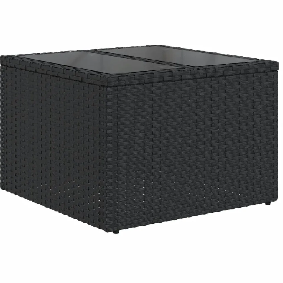 vidaXL 10-delige Loungeset met kussens poly rattan zwart