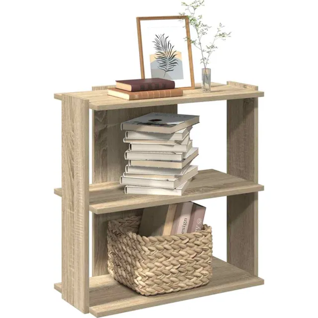 vidaXL Boekenkast 3-laags 60x30x60 cm bewerkt hout sonoma eikenkleurig Bruin