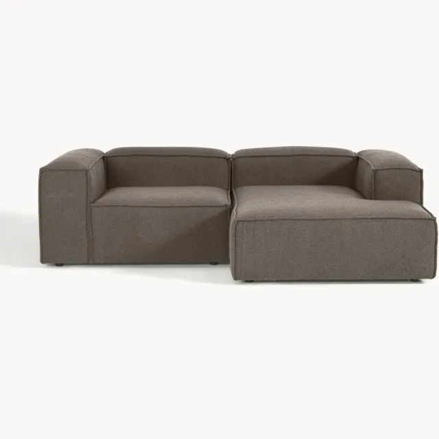 Westwing Collection Modulaire hoekbank Lennon (3-zits) van bouclé Taupe