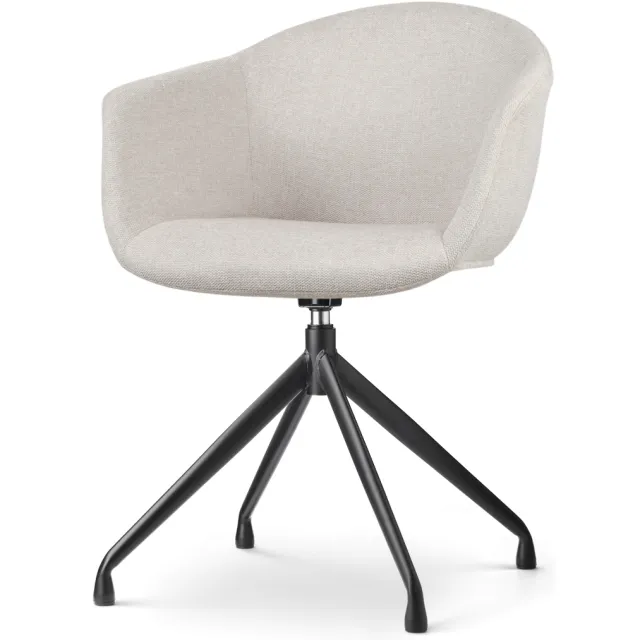 Nolon Nola-Otis draaibare eetkamerstoel beige - zwart onderstel