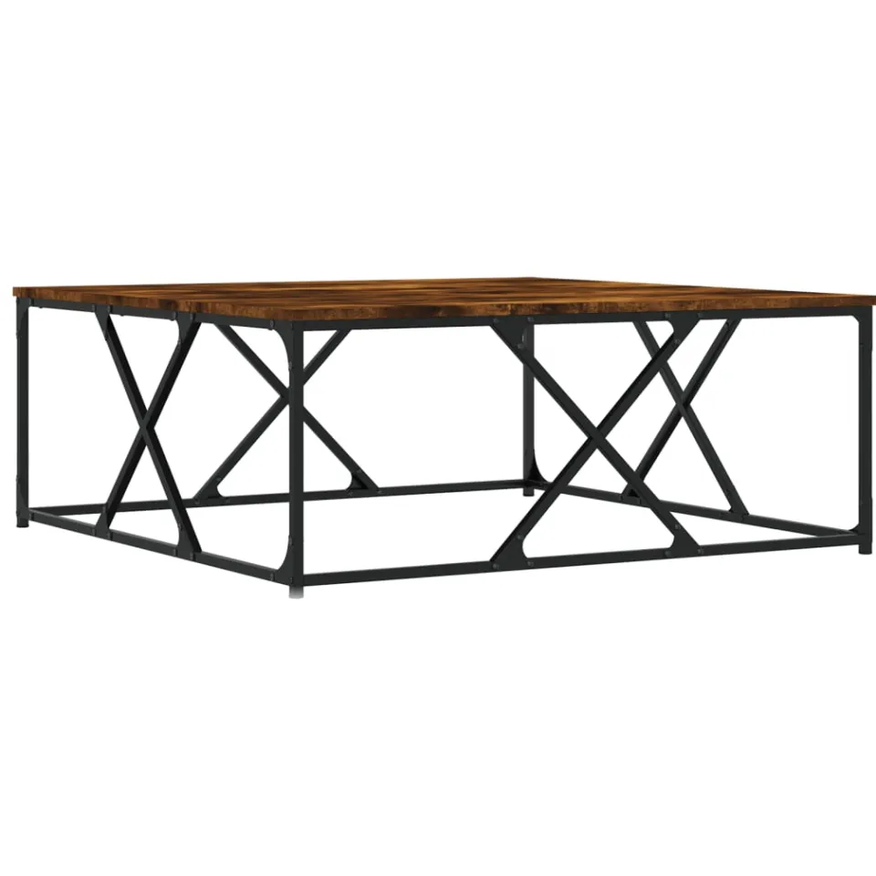 vidaXL Salontafel 100x100x40 cm bewerkt hout gerookt eikenkleurig, foto 3