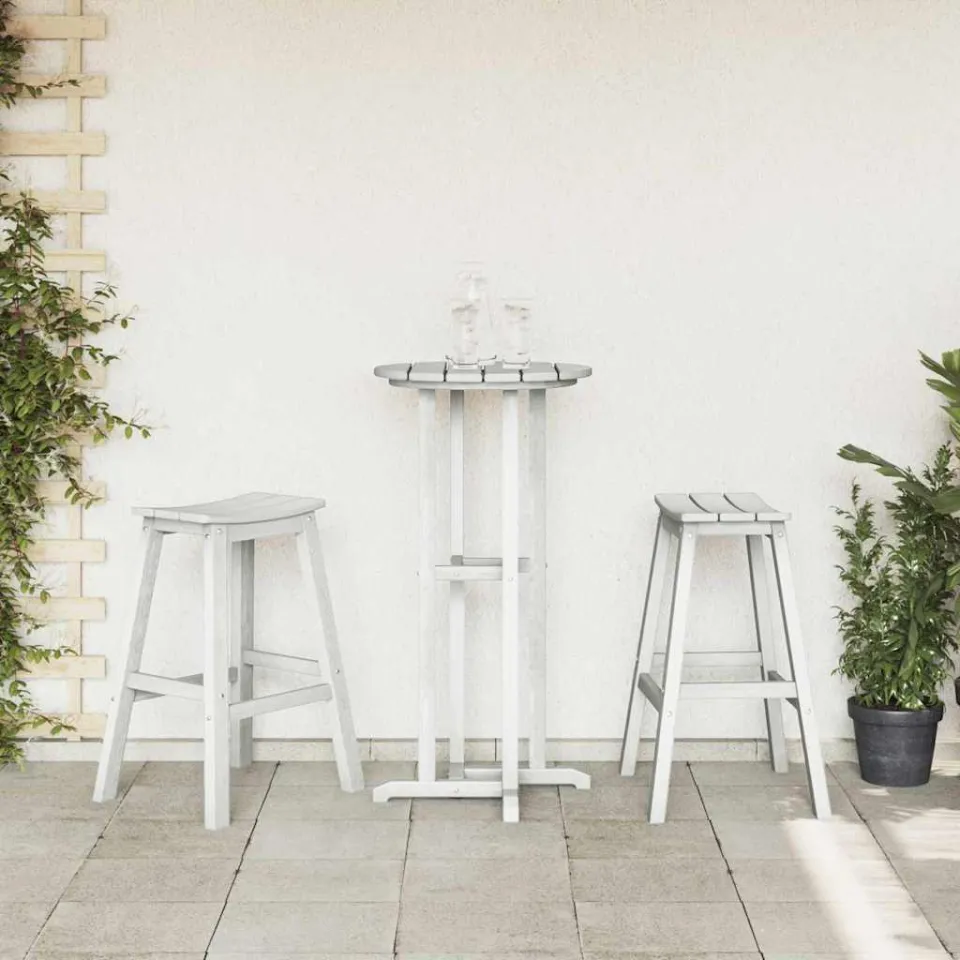 vidaXL Tuin Bar Set 3 st Wit HDPE, foto 3