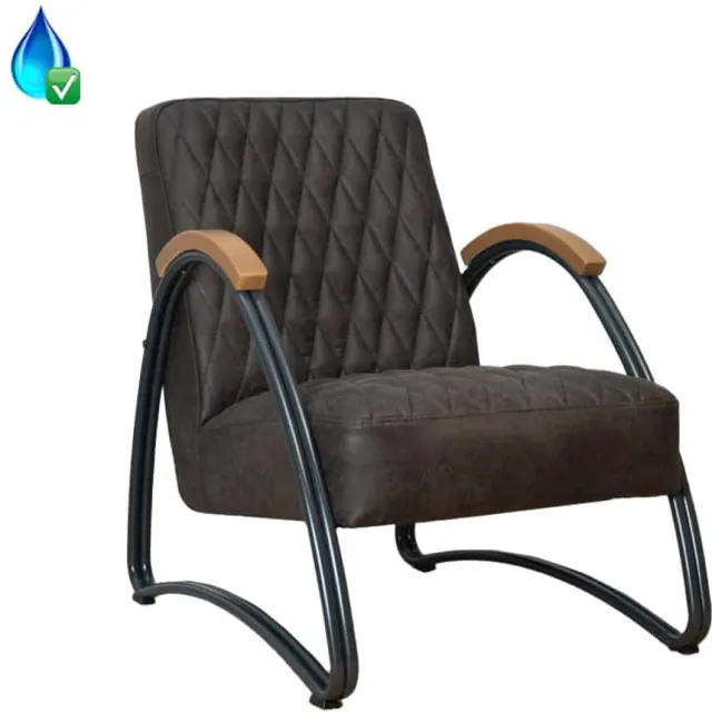 NordXL Fauteuil Ivy antraciet eco-leer