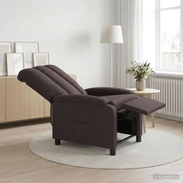 vidaXL Relaxfauteuil Donkerbruin Stof
