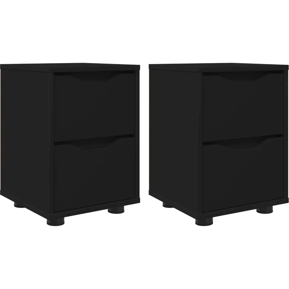 vidaXL Nachtkastjes 2 st Zwart 30,5 x 30 x 43 cm Bewerkt hout, foto 3