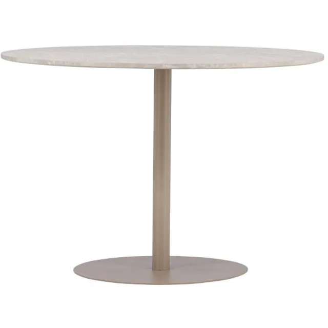 Svea Zuna ronde eettafel - ø110 cm - marmerlook - beige