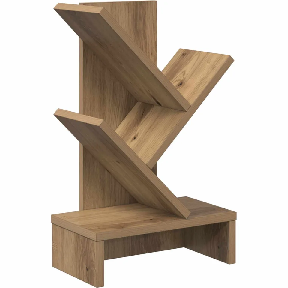 vidaXL Boomvormige boekenplank met 3 planken 30 x 18 x 48 cm bruin, foto 3