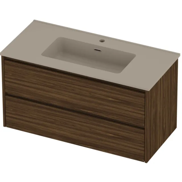 Proline Tribute Badmeubelset Porselein Elegant 1 Gat 100x46x54 cm Mat Crème Cotton Cabana Oak Eiken