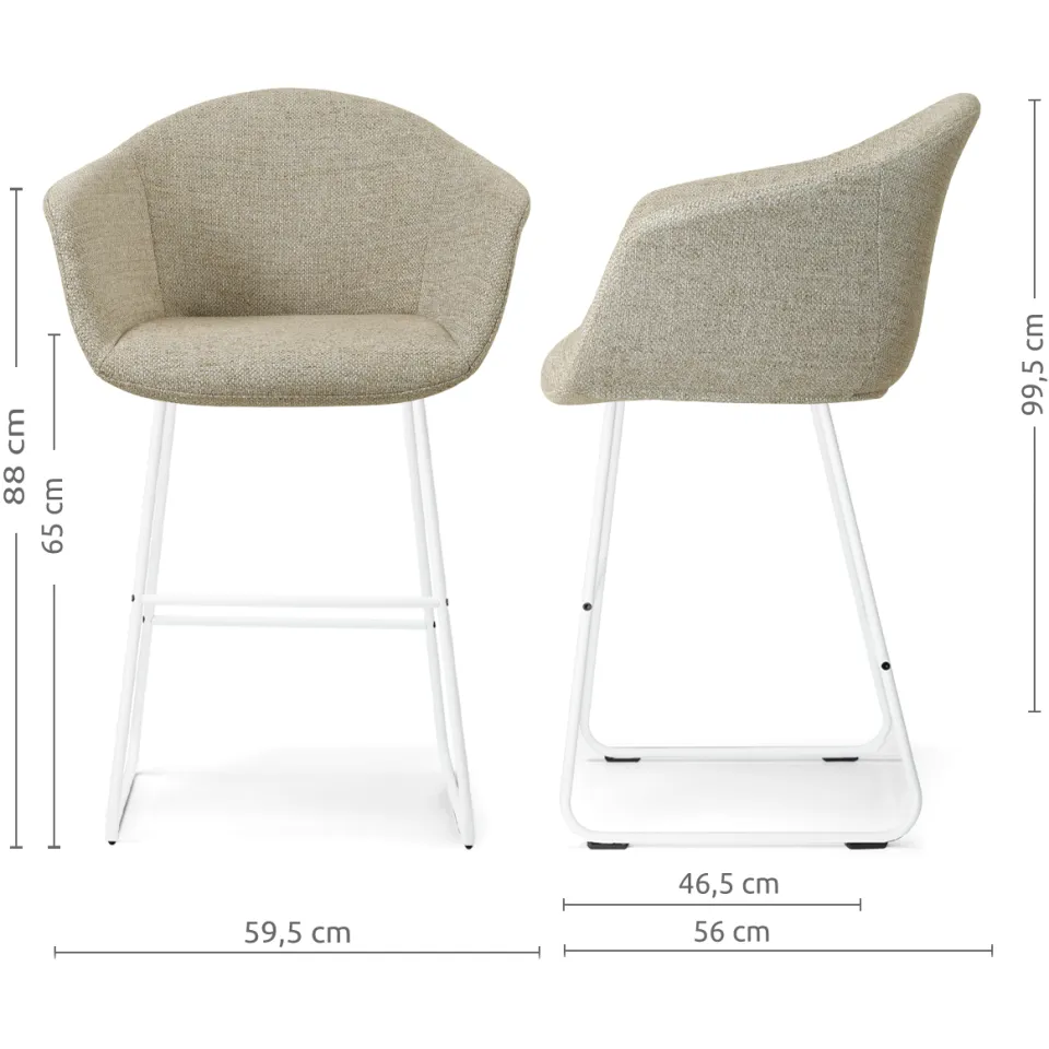 Nolon Nino-Otis barkruk taupe melange - wit onderstel - 65 cm, foto 2