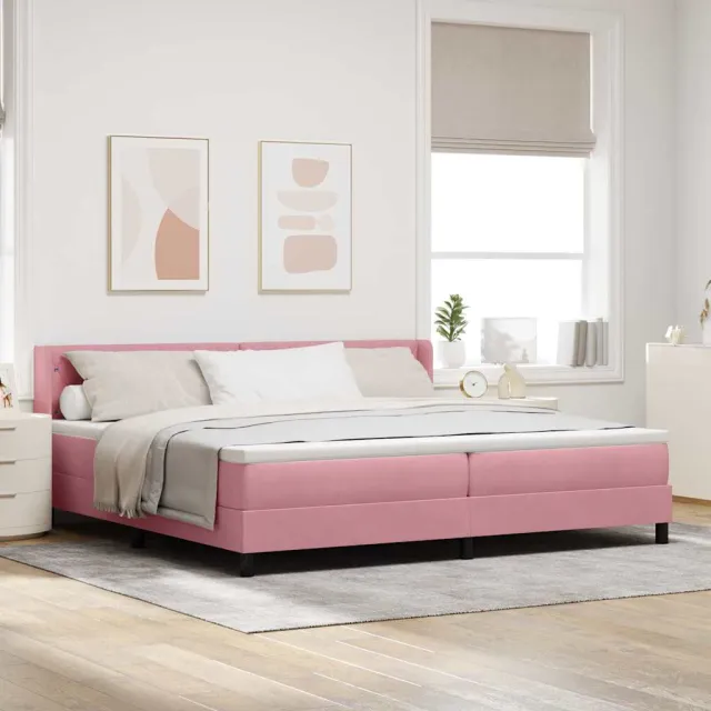 vidaXL Boxspringbed met hoofdeinde Roze 200 x 200 cm Fluweel
