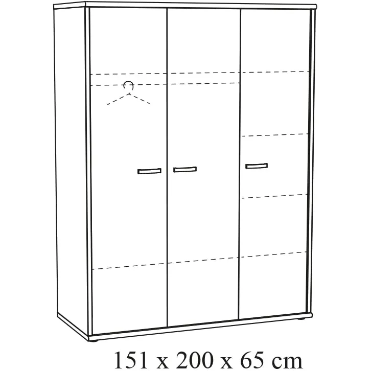 3-deurskast Benja beige, foto 2