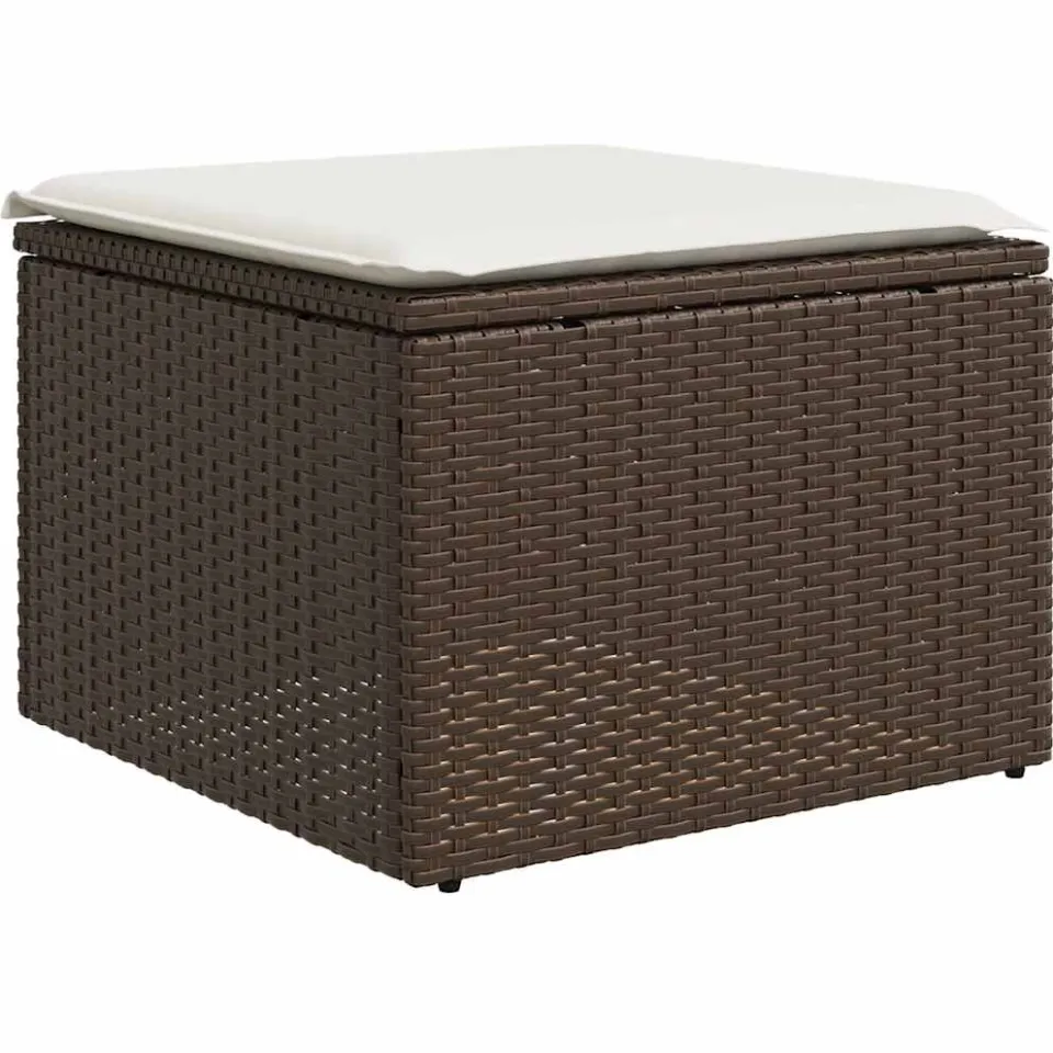 vidaXL 7-delige Loungeset met kussens poly rattan bruin