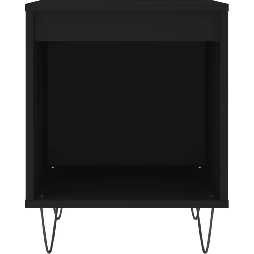 vidaXL Nachtkastjes 2 st 40x35x50 cm bewerkt hout zwart, foto 4