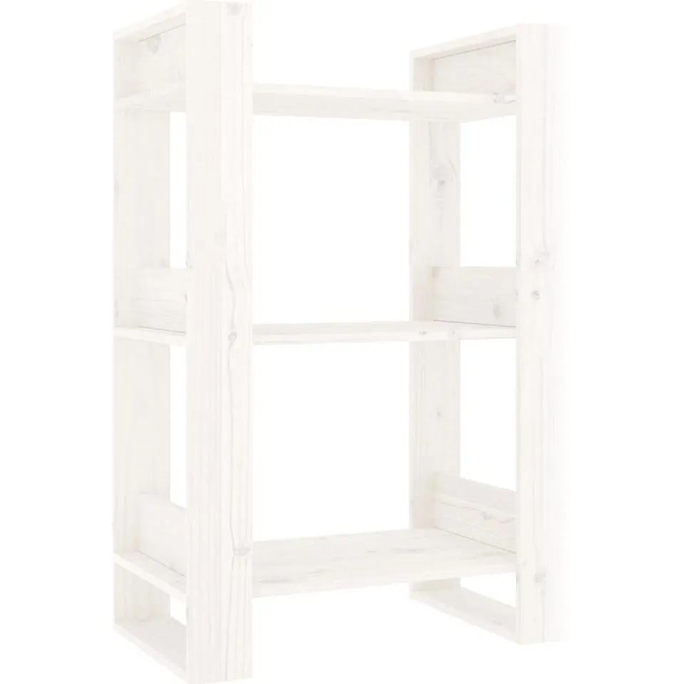 vidaXL Boekenkast/kamerscherm 60x35x91 cm massief grenenhout wit