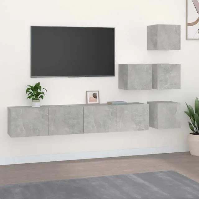 vidaXL Tv-wandmeubel bewerkt hout betongrijs grijs, foto 2