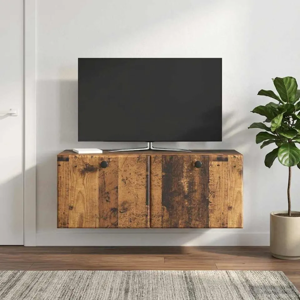vidaXL Wandbeugel TV-kast 78,5 x 31 x 30 cm Oud hout Bewerkt hout bruin, foto 4