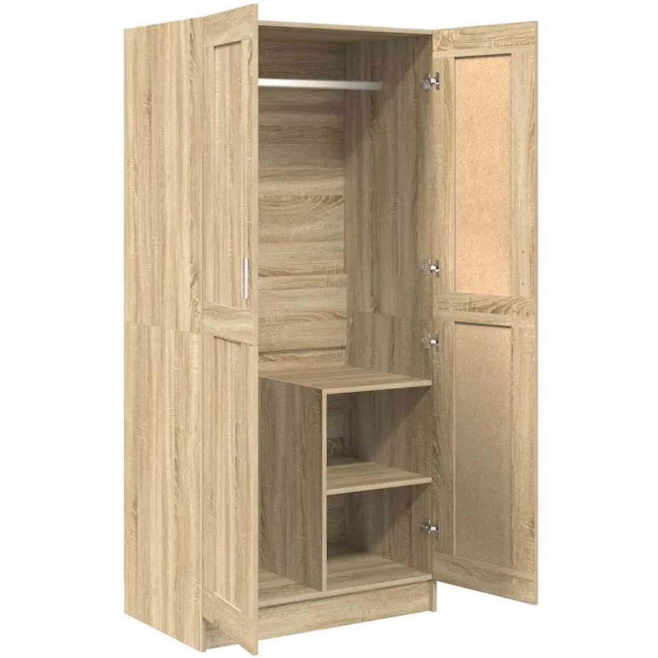 vidaXL Kledingkast 82,5x51,5x180 cm bewerkt hout sonoma eikenkleurig, foto 4