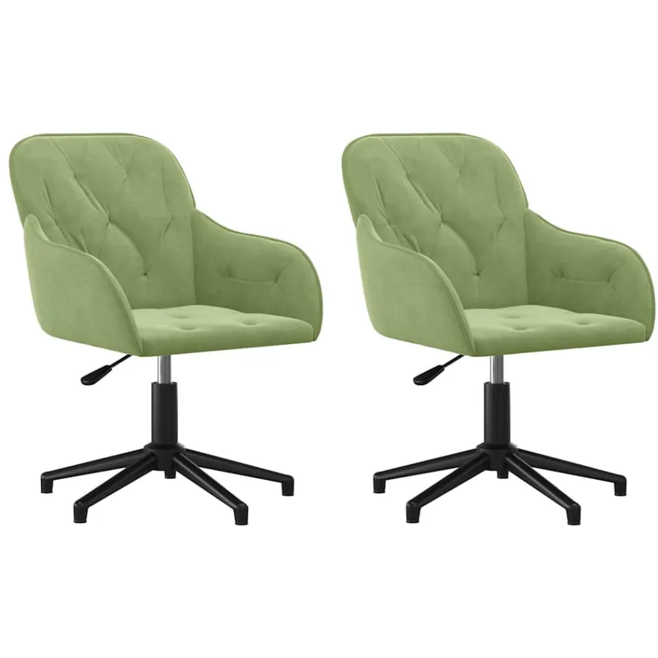 vidaXL Eetkamerstoelen draaibaar 2 st fluweel lichtgroen