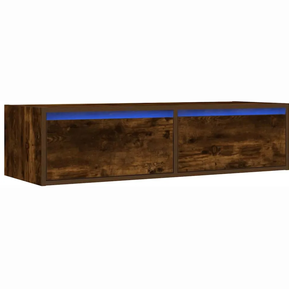 vidaXL Tv-meubel met LED-verlichting 100X35,5x25 cm gerookt eikenkleur Bruin