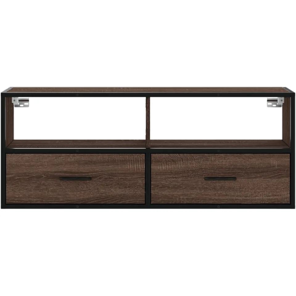 vidaXL Tv-meubel 100x31x39,5 cm bewerkt hout metaal bruin eikenkleurig, foto 4