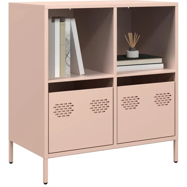 vidaXL Dressoir 68x39x73,5 cm koudgewalst staal roze