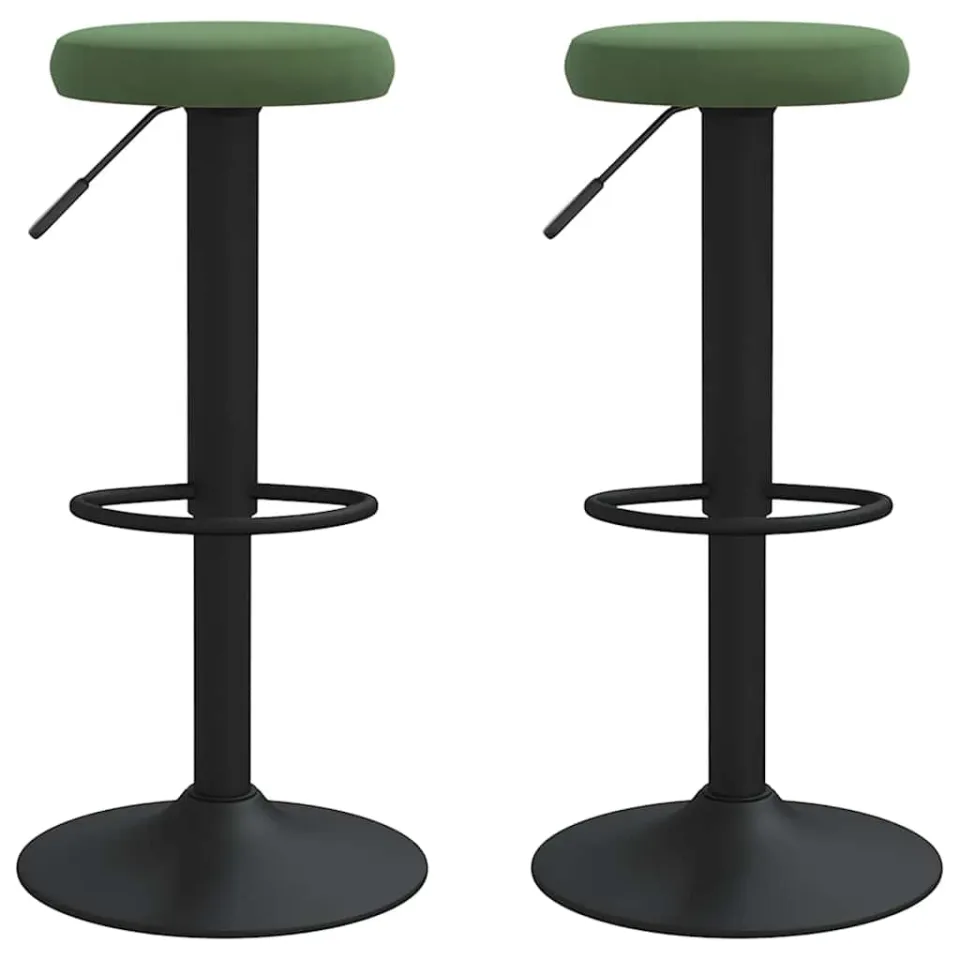 vidaXL Barkrukken 2 st fluweel donkergroen groen, foto 3