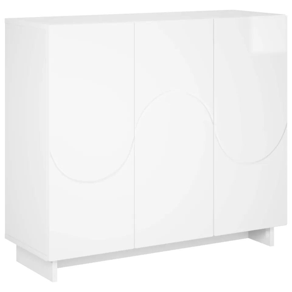vidaXL Dressoir Hoogglans Wit 85,5 x 31 x 75 cm Bewerkt hout, foto 3