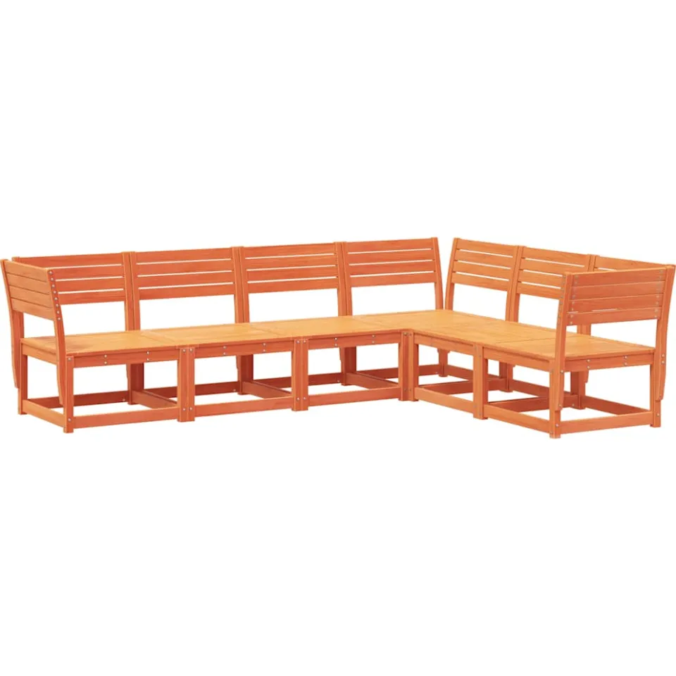 vidaXL 6-delige Loungeset massief grenenhout wasbruin bruin, foto 3