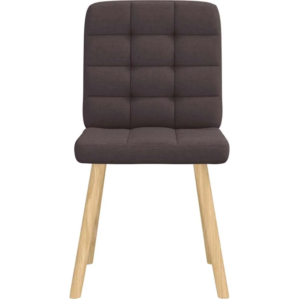 vidaXL Eetkamerstoelen 2 st stof donkerbruin