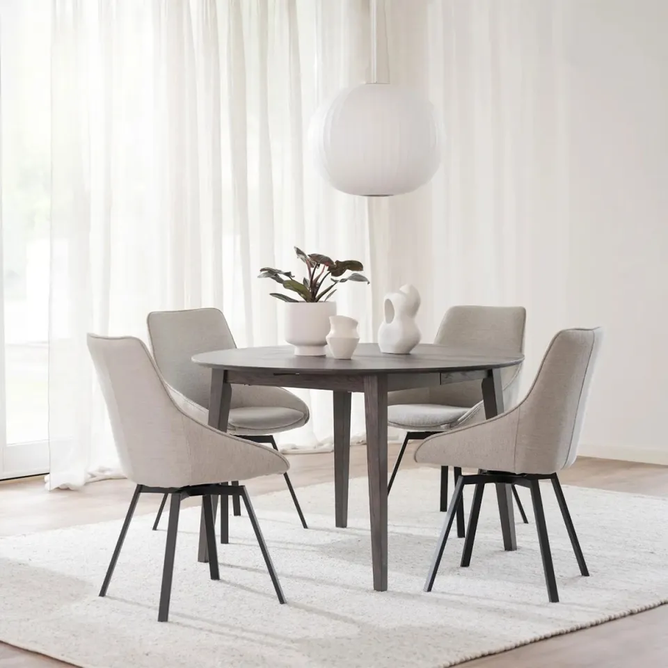 Rowico Home Filippa uitschuifbare eettafel donkerbruin - Ø120 cm bruin, foto 2