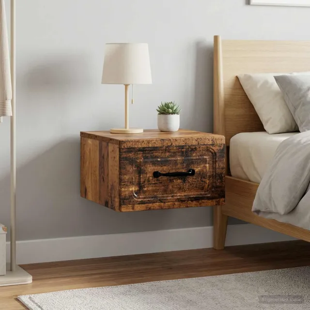 vidaXL Wandbeugel Bedkast 2 st Oud hout 34,5 x 33 x 20 cm Bewerkt hout Bruin