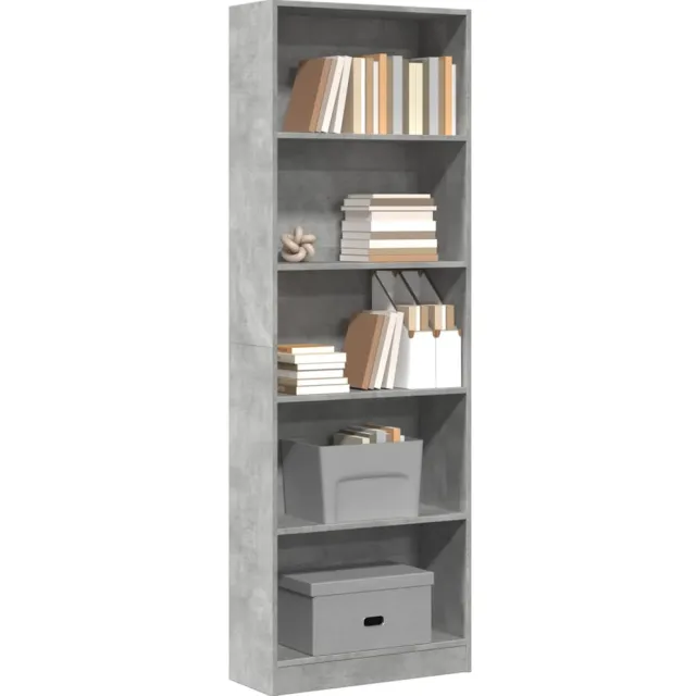 vidaXL Boekenkast 60x24x176 cm bewerkt hout betongrijs