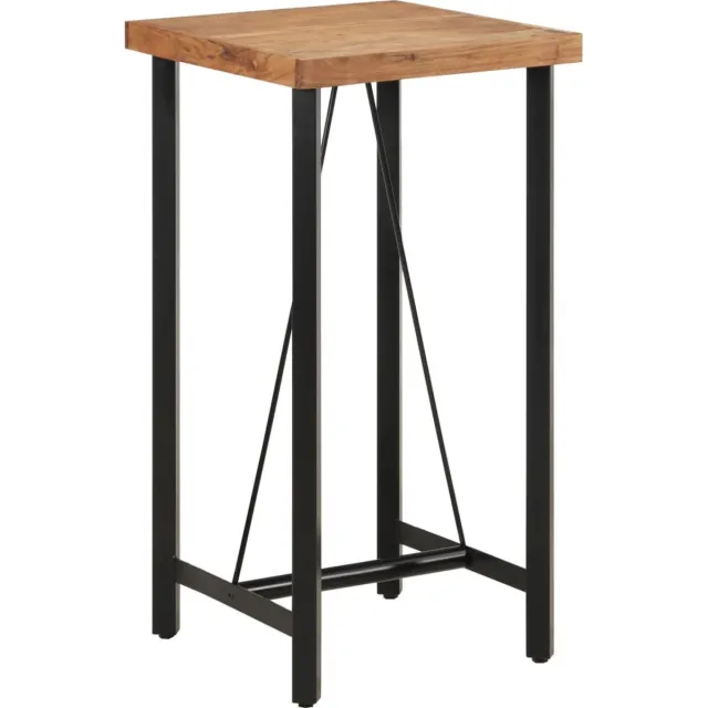 vidaXL Bartafel - 55x55x107 - cm - massief - acaciahout - en - ijzer Bruin
