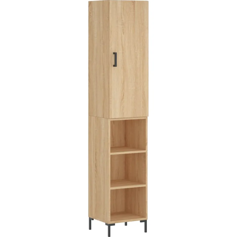 vidaXL Hoge kast 34,5x34x180 cm bewerkt hout sonoma eikenkleurig, foto 3