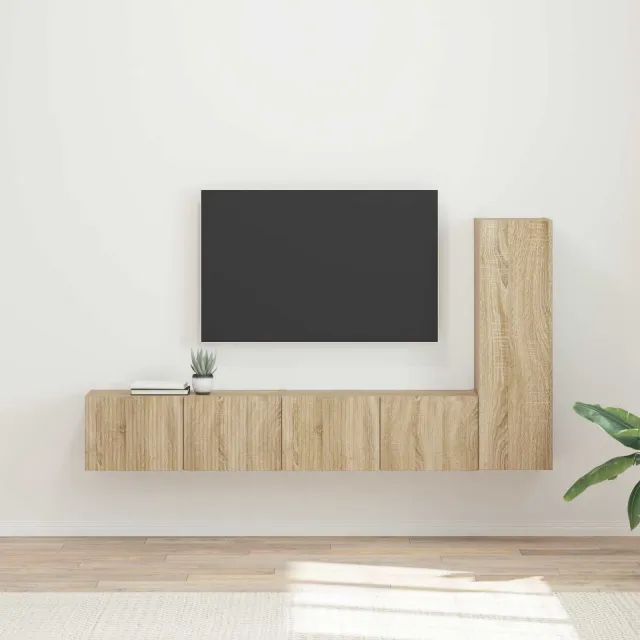vidaXL Tv-meubelset 3 st Sonoma Eiken Bewerkt hout, foto 2