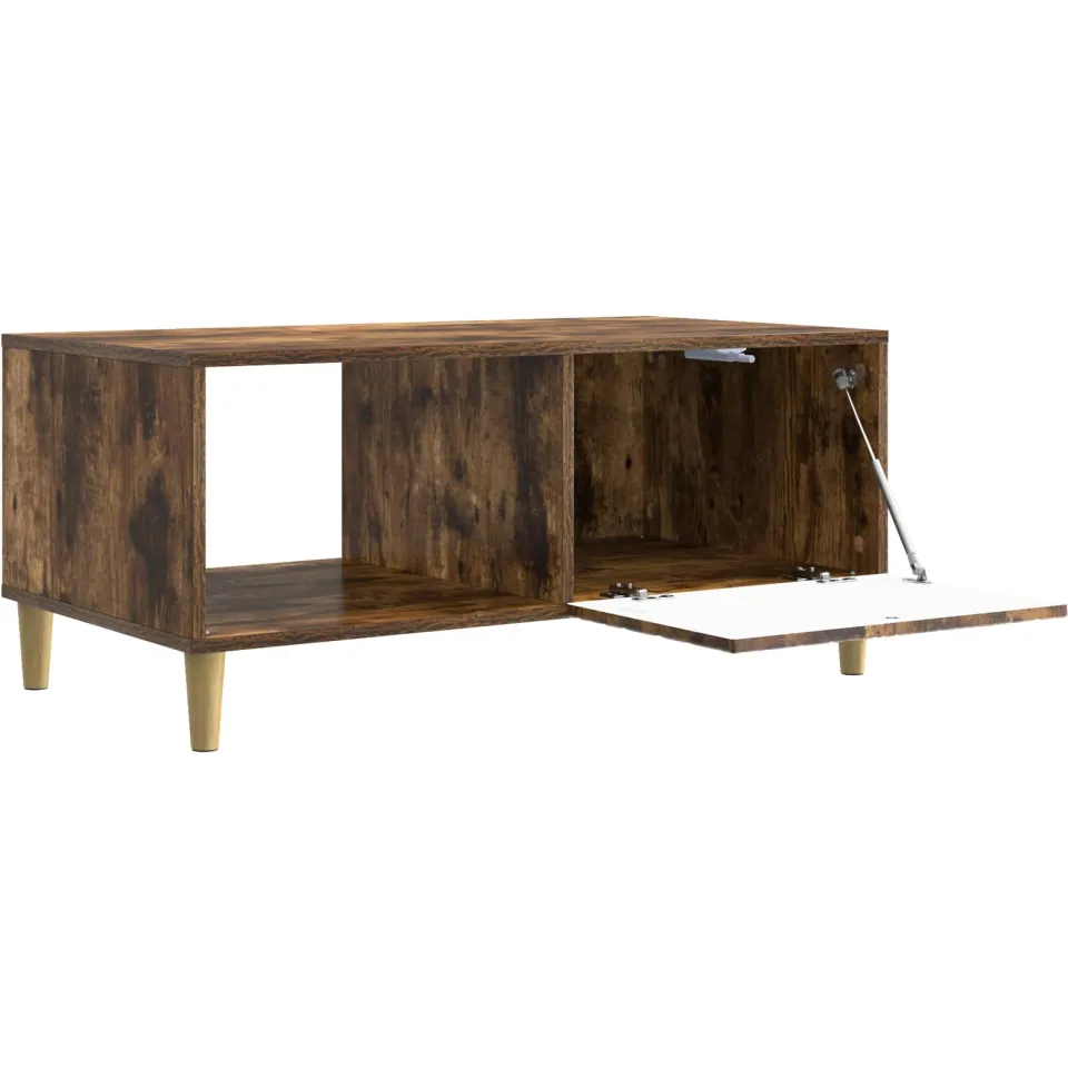 vidaXL Salontafel Gerookt eiken 90 x 50 x 40 cm Bewerkt hout Bruin