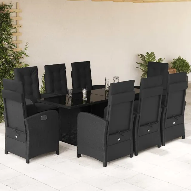 vidaXL 9-delige Tuinset poly rattan zwart, foto 2