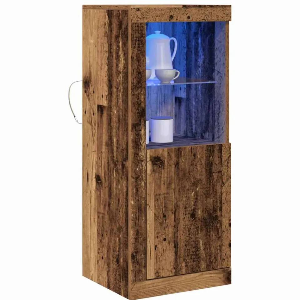 vidaXL LED Sideboard Bruin 41 x 37 x 100 cm Bewerkt hout