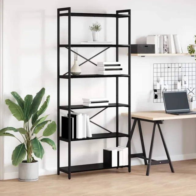 vidaXL Boekenkast 80 x 30 x 189,5 cm Bewerkt hout Zwart Eiken, foto 2