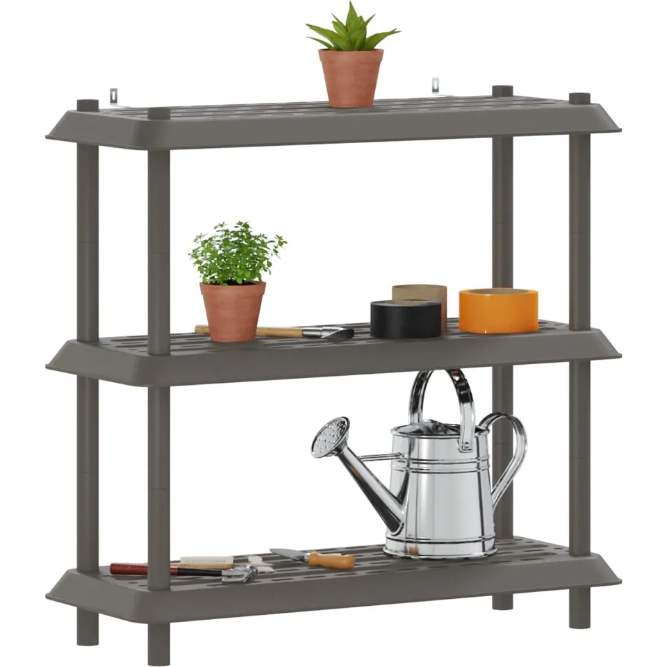 vidaXL Plankenunit 3-laags 100 x 40 x 96 cm PP Lichtgrijs