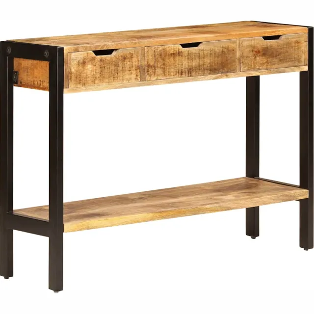 vidaXL Dressoir met 3 lades 110x35x75 cm massief mangohout Bruin