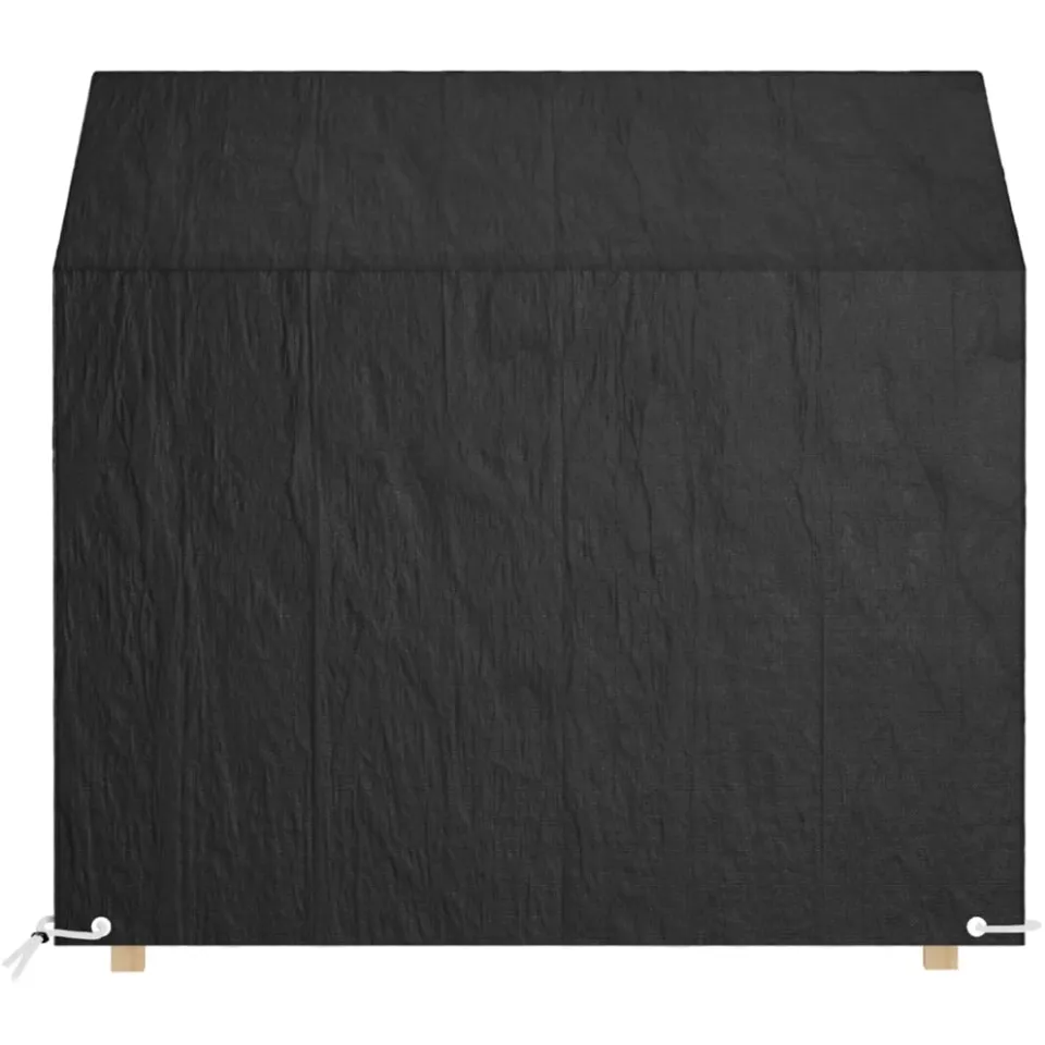vidaXL Tuinbankhoes met 8 oogjes 130x70x70/88 cm polyetheen zwart, foto 2